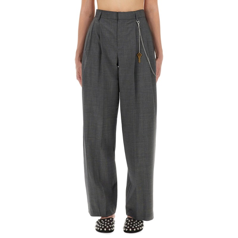 GRAY WOOL BLEND PANTS