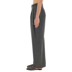 GRAY WOOL BLEND PANTS