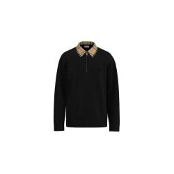 Traditional Check half-zip sweater