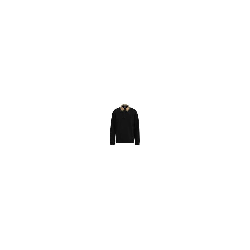 Traditional Check half-zip sweater