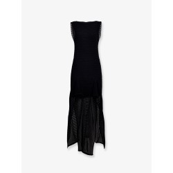 Ladder cotton blend dress