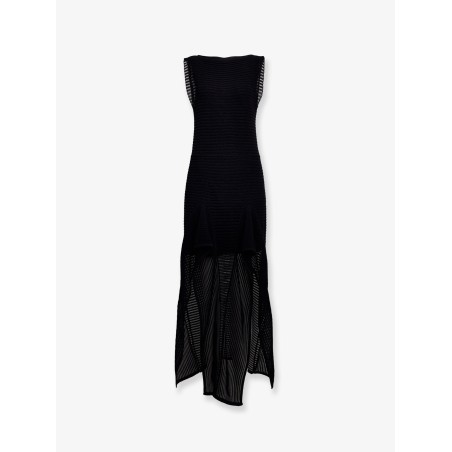 Ladder cotton blend dress