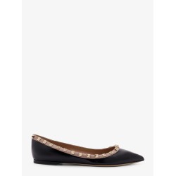 Rockstud patent leather ballerinas