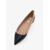 Rockstud patent leather ballerinas