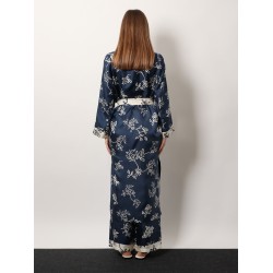 Timeo kaftan silk dress with floral print