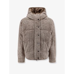 Reversible wool and silk down jacket