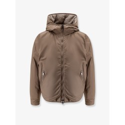 Reversible wool and silk down jacket