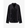 Silk shirt with monogram logo embroidery