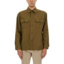 STRETCH LINEN AND VISCOSE SHIRT