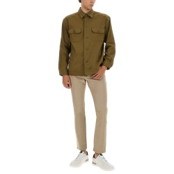 STRETCH LINEN AND VISCOSE SHIRT