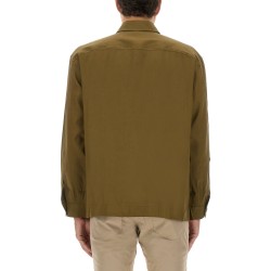 STRETCH LINEN AND VISCOSE SHIRT