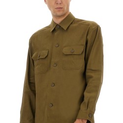 STRETCH LINEN AND VISCOSE SHIRT
