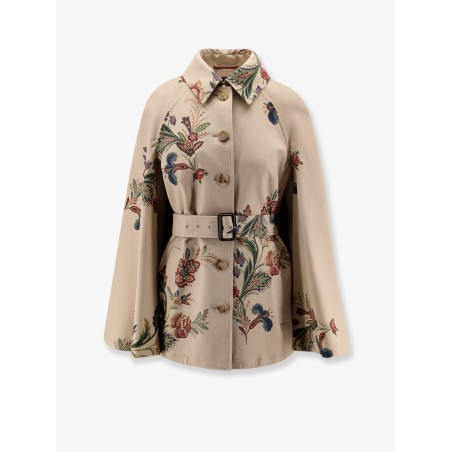 Cotton cape with floral print