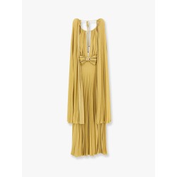 Red carpet viscose blend long dress with lurex effect