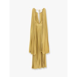 Red carpet viscose blend long dress with lurex effect