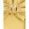 Red carpet viscose blend long dress with lurex effect