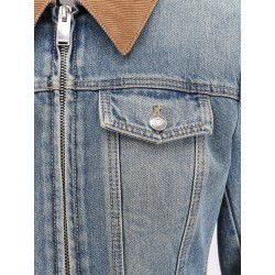 Denim jacket with volant