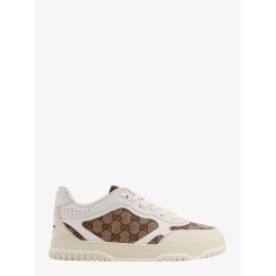 Re-Web low-top leather and suede sneakers with GG Supreme fabric inserts