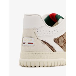 Re-Web low-top leather and suede sneakers with GG Supreme fabric inserts