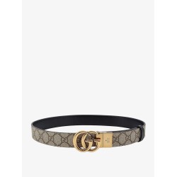 GG Supreme fabric and leather reversible belt
