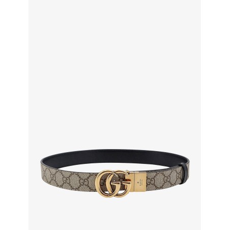 GG Supreme fabric and leather reversible belt