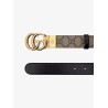 GG Supreme fabric and leather reversible belt