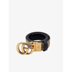 GG Supreme fabric and leather reversible belt