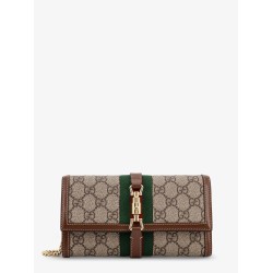 Jackie 1961 GG Supreme fabric and leather wallet with shoulder strap