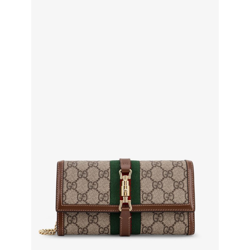 Jackie 1961 GG Supreme fabric and leather wallet with shoulder strap