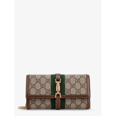 Jackie 1961 GG Supreme fabric and leather wallet with shoulder strap