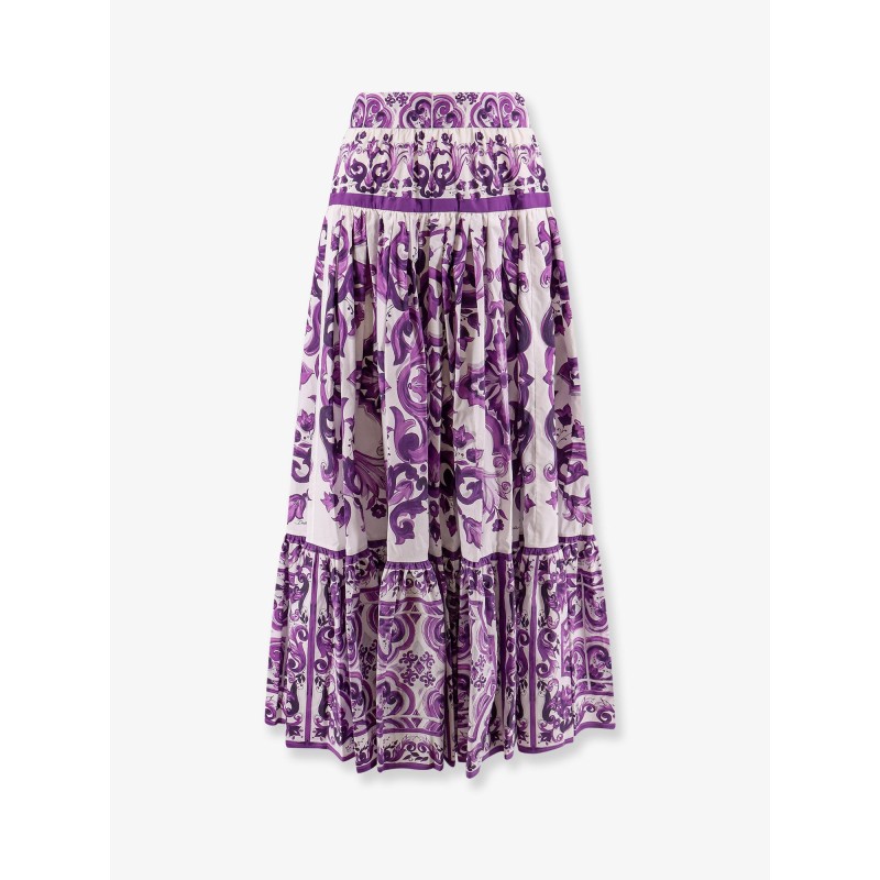 Long skirt with Maiolica print
