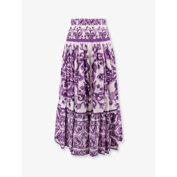 Long skirt with Maiolica print