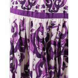 Long skirt with Maiolica print