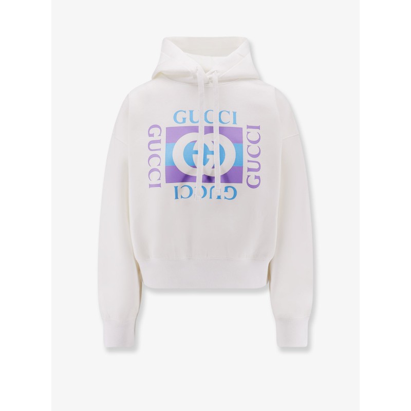 Hooded cotton blend sweatshirt