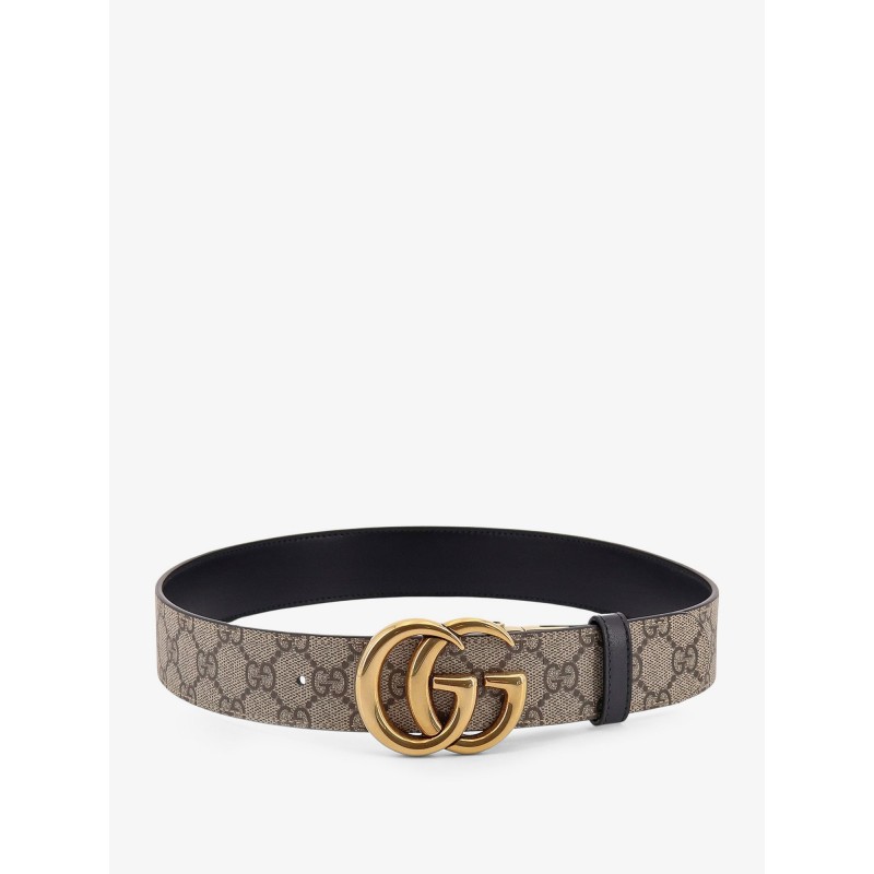 Leather and Supreme GG fabric reversible belt
