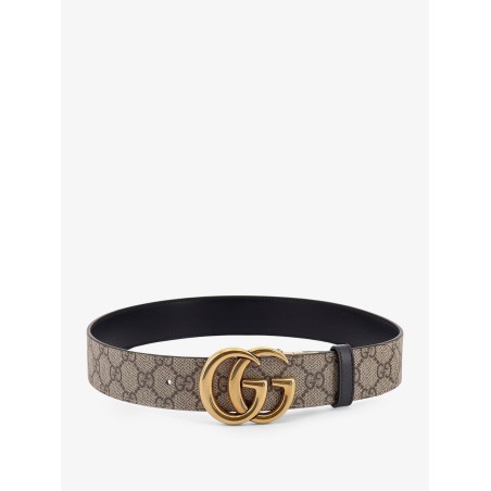 Leather and Supreme GG fabric reversible belt