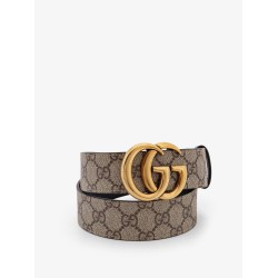 Leather and Supreme GG fabric reversible belt