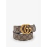 Leather and Supreme GG fabric reversible belt