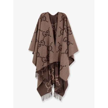 Reversible jumbo GG cashmere cape