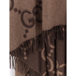 Reversible jumbo GG cashmere cape