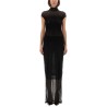 MESH DRESS WITH FLOCKED LOGO
