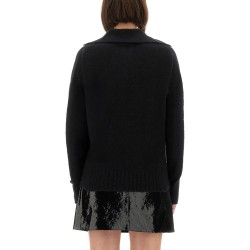 CASHMERE AND SILK LONG SLEEVE POLO SHIRT