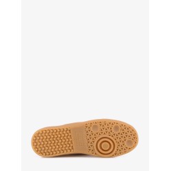 Replica low-top leather sneakers with suede inserts