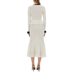 PERFORATED KNIT MIDI DRESS