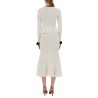 PERFORATED KNIT MIDI DRESS
