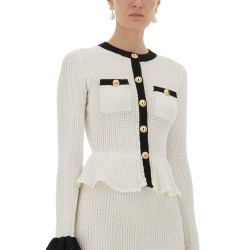 PERFORATED KNIT MIDI DRESS