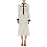 PERFORATED KNIT MIDI DRESS