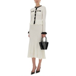 PERFORATED KNIT MIDI DRESS