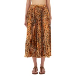 PLEATED SABLÉ SKIRT WITH PRINT