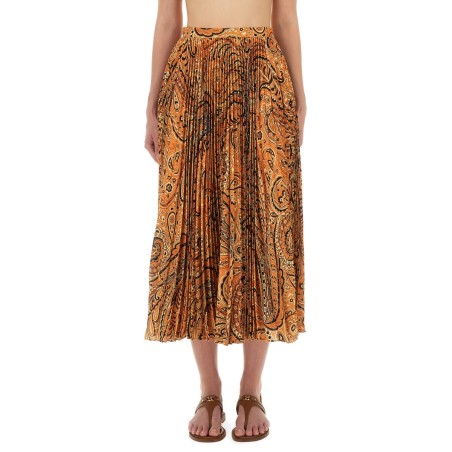 PLEATED SABLÉ SKIRT WITH PRINT